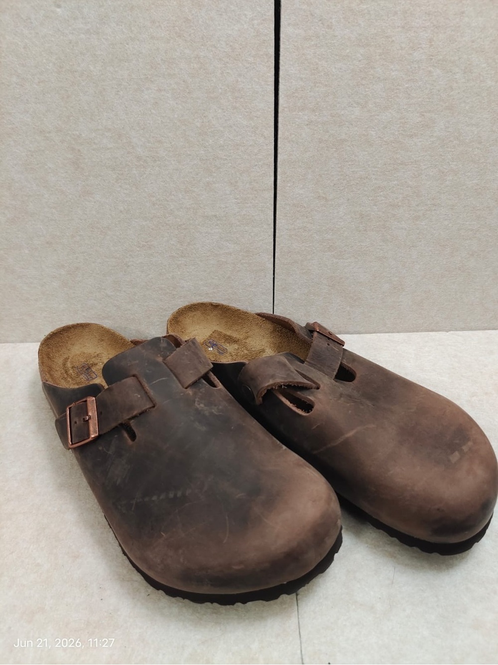 NWOB Birkenstock Boston Oiled Leather Soft Footbed Habana Shoes Men’s Sz 11 - Picture 2 of 5